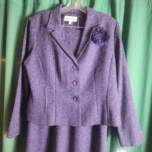 EVC Danny & Nicole Purple Tweed Women's Skirt Suit